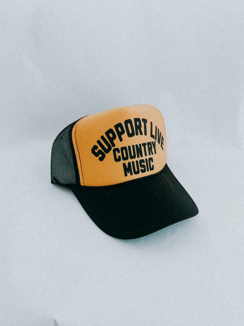 Support Live Country Music Trucker Hat Western Cowboy Trucker Hat Custom Rodeo Unisex Hat Gift Cowgirl Hat Foam Trucker Hat Country Concert