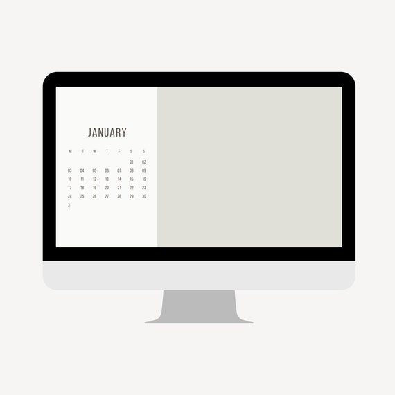 Simple Desktop Calendar 2022 Desktop Wallpaper Monthly Etsy