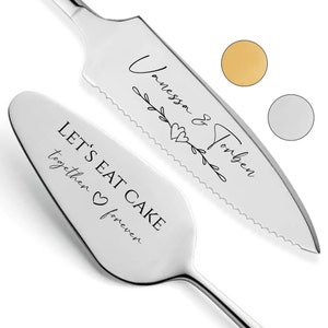 Tortenheber Set Mit Gravur - Edelstahl, Für Hochzeit & Jahrestag, In Geschenkbox