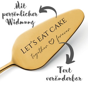 Tortenheber Set Let's eat cake mit persönlicher Gravur als Geschenk zur Hochzeit oder Jahrestag Personalisiertes Hochzeitsgeschenk Bild 4