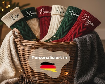 Gepersonaliseerde kerstsok met borduurwerk, kerstsokken met namen voor de hele familie, gepersonaliseerde kerstsok