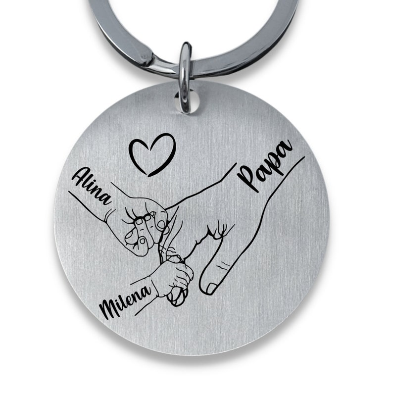 Porte-clés mains d'enfant Pendentif personnalisé avec les mains et les prénoms de vos favoris 1-4 mains image 8