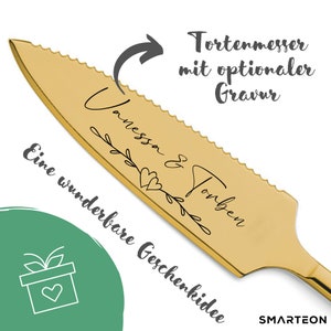 Tortenheber inkl. Tortenmesser im Set mit persönlicher Gravur als Geschenk zur Hochzeit Jahrestag Personalisiertes Hochzeitsgeschenk Bild 4