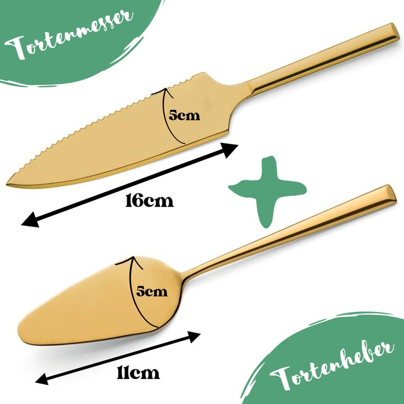 Tortenheber inkl. Tortenmesser im Set mit persönlicher Gravur als Geschenk zur Hochzeit Jahrestag Personalisiertes Hochzeitsgeschenk Bild 8