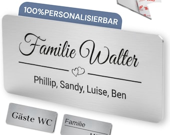 Personalisierte Namensschilder für Briefkasten, Klingelschild & Haustür – selbstklebend, wetterfest, aus Edelstahl