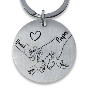 Porte-clés mains d'enfant Pendentif personnalisé avec les mains et les prénoms de vos favoris 1-4 mains image 9