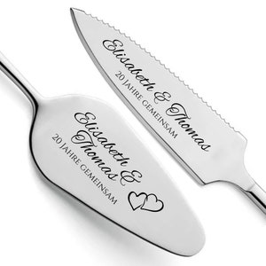 Cake server including cake knife in a set with personal engraving as a gift for a wedding anniversary/anniversary Silber