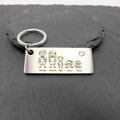 Family keychain - personalized keychain with name and motif engraved on stainless steel. Family name engraved: mother, father, child. product logo