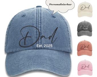 Casquette vintage personnalisée - 100% coton - Casquette vintage brodée - Cadeau pour papa - Casquette personnalisée avec broderie