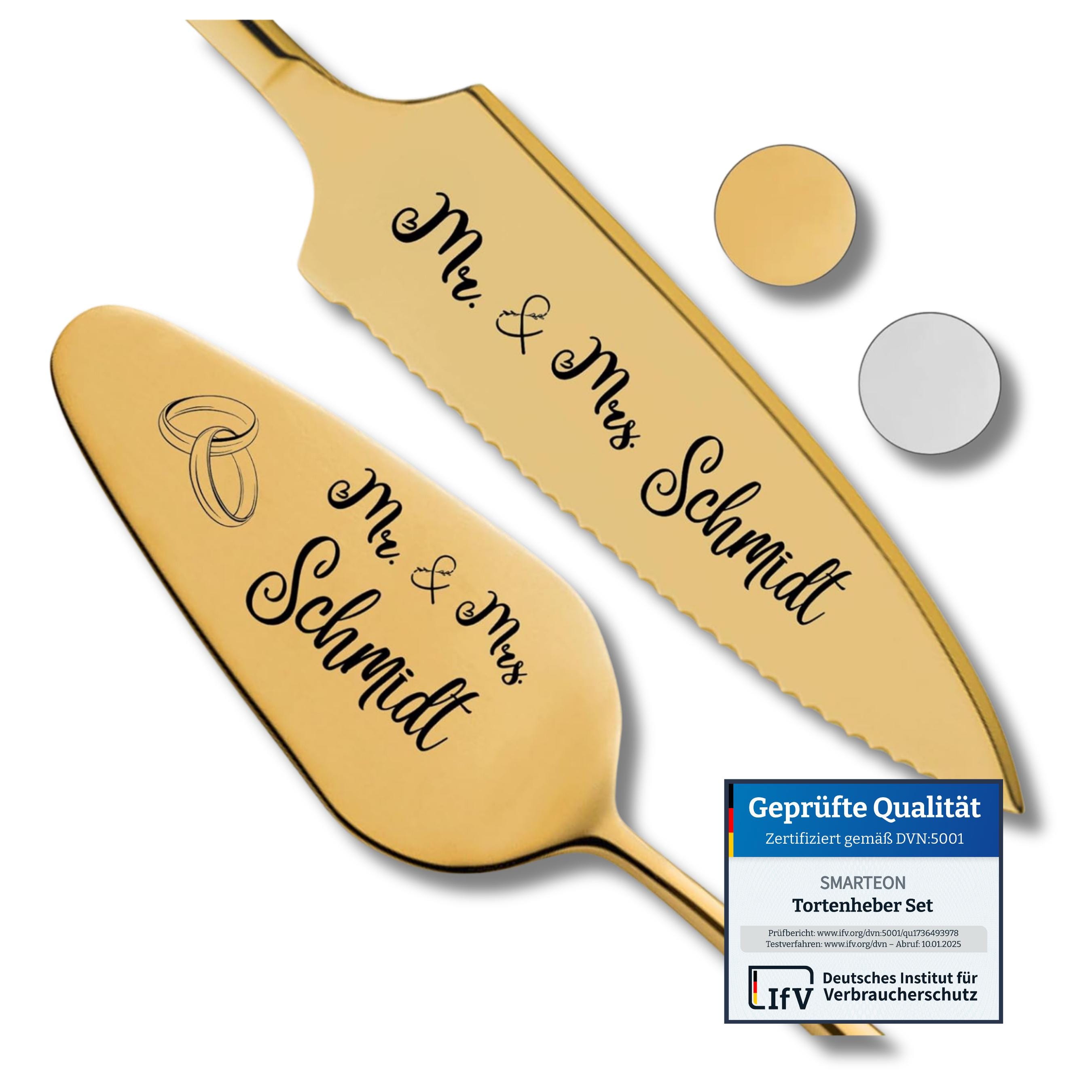 ❤︎ Cake Server Including Cake Knife in a Set With Personal