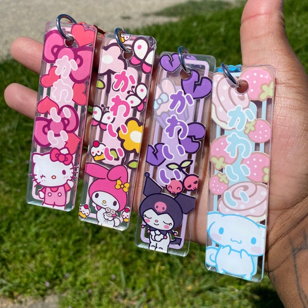 Anime acrylic Jet Tag Keychain | Sanrio jet tag Keychains | Kawaii Japanese cartoon keychains | Handmade | Batch 1