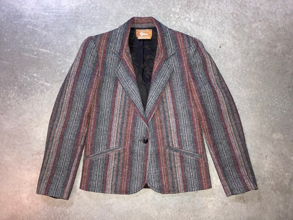 Vintage 70's Striped Wool Blazer | Autumn Colours - image 1