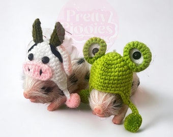 Silicone Piglet Knitted Animal Hats | Dollhouse Miniature Fashion | Cute Piggy Doll Accessories