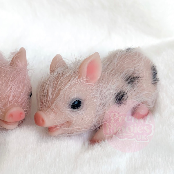 Cream Spotty Pretty Silicone Pig Doll | Silicone Doll | Reborn Piglet Doll | Baby Doll | Realistic Doll Figure Silicone Animals Babies