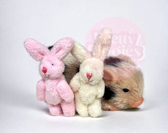 Mini Plush Rabbit Friend | Cute Small Stuffed Bunny Toy | Pocket-Sized Soft Rabbit Doll Silicone Piglet