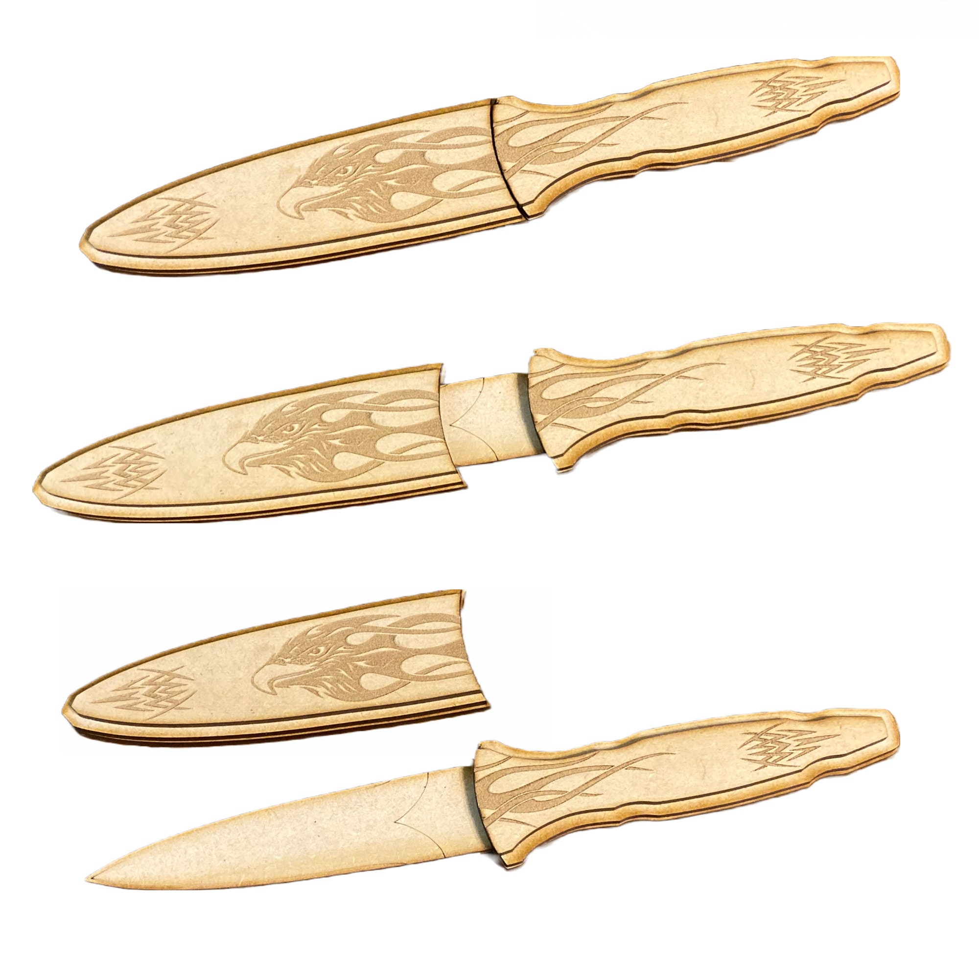 Wooden Toy Knife - Wood Practice Eco Friendly Knife Toys with Safe Blunt  Edge Made in Ukraine Especially for the USA Lightweight Pocket Sword for  Kids