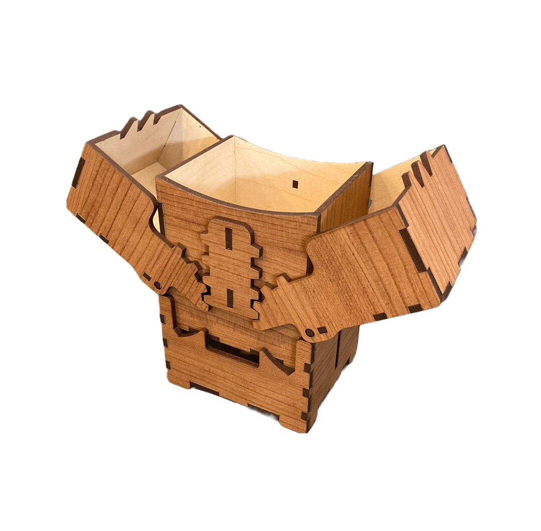 Cherry Deck Box Geared Card Game Box, Fits 100 Sleeved Cards, Wooden