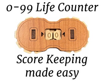 Walnut-Maple-Cherry Life Counter - Life Trackers - For Tabletop games and Board Games - Health Counter  HP Counter, MTG Counter, RPG, Life