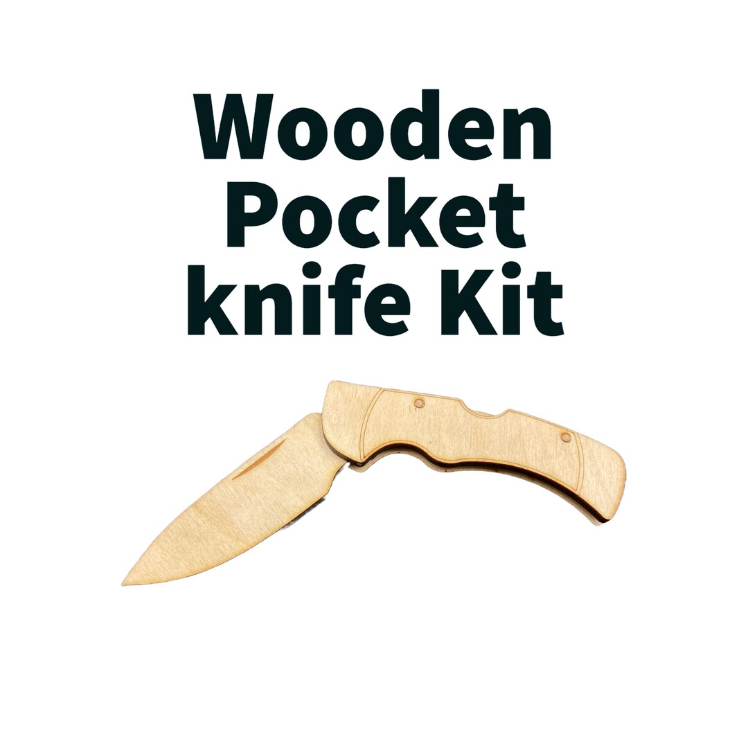 Wooden Toy Pocket Knife Kit, Folding and Locking Knife assembly Required Etsy