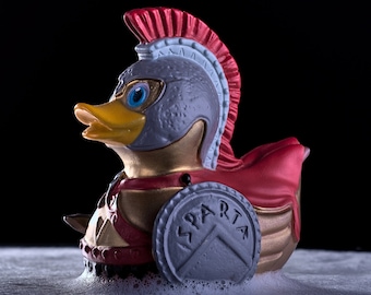 Leonidas Rubber Duck, Vinyl Duckling, King of Sparta, Legendary Warrior, Collectible Fun Gift for Him or Her