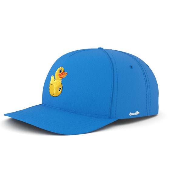 Blue Jockey Cap with Yellow Duckling, Hat for Kids, Cotton Baseball Hat, Adjustable self-gripping fastening