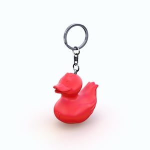 Petit porte-clés de canard rouge, canard coloré, cadeau de tous les jours, caneton en résine, chaîne en zinc en métal, cadeau décontracté pour lui ou elle