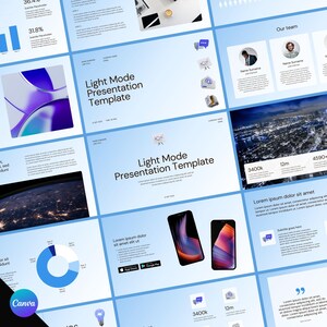Light Blue Business Technology Canva Presentation With Icons | Course ...