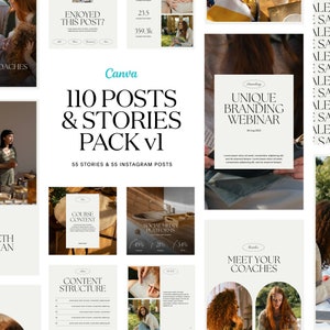 Instagram Templates - Minimalist Instagram stories and posts for Small Business and Engagement V1 | Webinar Coach Template | Made in Canva