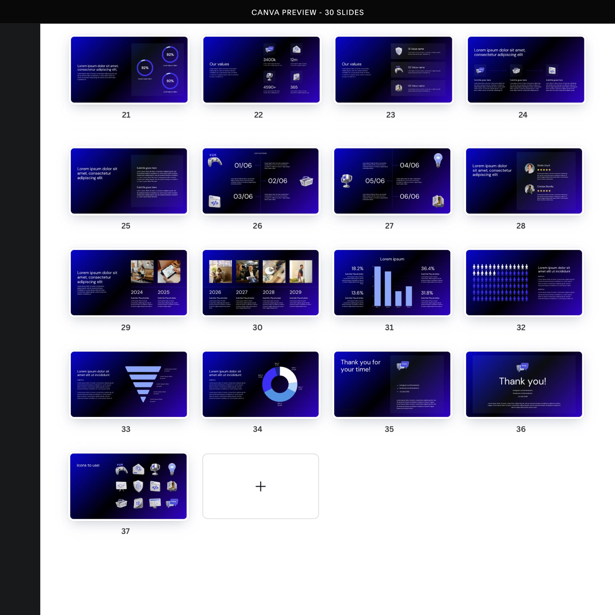 Dark Blue Business Technology Canva Presentation Slide Deck | Course ...