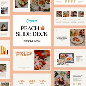Presentation Slide Deck | Peach Beige Canva Course Webinar | Course Creator | Pitch Deck Template | Business Presentation Company Slides