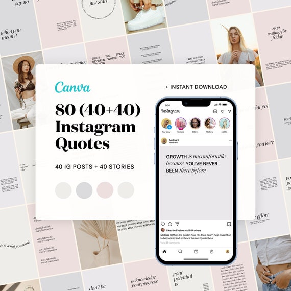 80 Aesthetic Pastel Instagram Post and Stories Quote Templates | Etsy