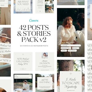42 Minimalist Instagram stories and posts for Small Business and Engagement V2 | Alerts, announcements, new in, UI | Reel covers