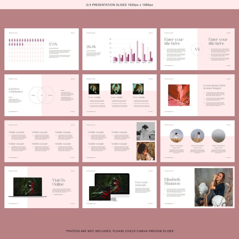 Marketing Business Presentation Slide Deck | Soft Pink Canva Course ...