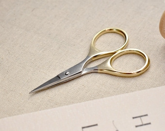 Aether Premium Gold Embroidery Scissors. 67mm / 2.5 inches- Embroidery tools- Craft Scissors- Needlework Scissors