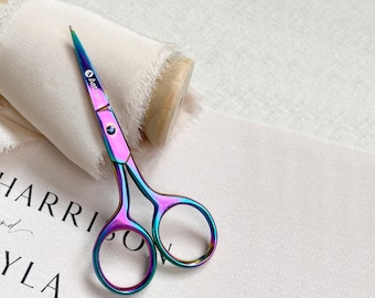 Aether Multi-Purpose Embroidery Scissors 9.5cm / 3.7" small fabric thread paper Sewing - Bronze-Gold / Multi-Color