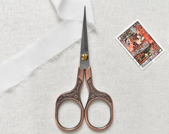 Embroidery Scissors Plated 5 inch small fabric thread paper Sewing Multi-Purpose Copper Silver Brass