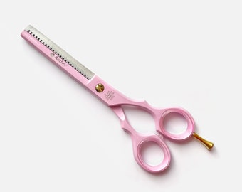 Aether - Ciseaux de coupe professionnels pour cheveux fins de 5,5 pouces, finition rose - Acier inoxydable japonais - Design classique