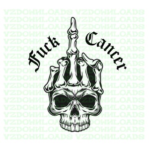Fuck Cancer - Full Skull - HERUNTERLADBAR für T-Shirts, Hoodies, Mützen, Tragetaschen usw. PNG & SVG Cricut Friendly