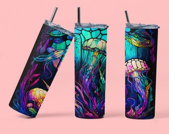 Stained Glass Jellyfish Tumbler