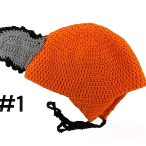 Orange Chainsaw Dog Anime Crocheted Bucket Hat, Anime Enthusiast Gift, Chainsaw Bucket Hat