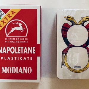 Cartes à jouer régionales italiennes scellées Napoletane 97/25 Modiano neuves - Jeu de cartes authentique