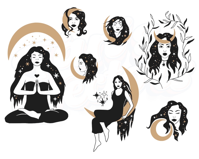 Celestial Magic Collection SVG Magic Girls Celestial Girls - Etsy