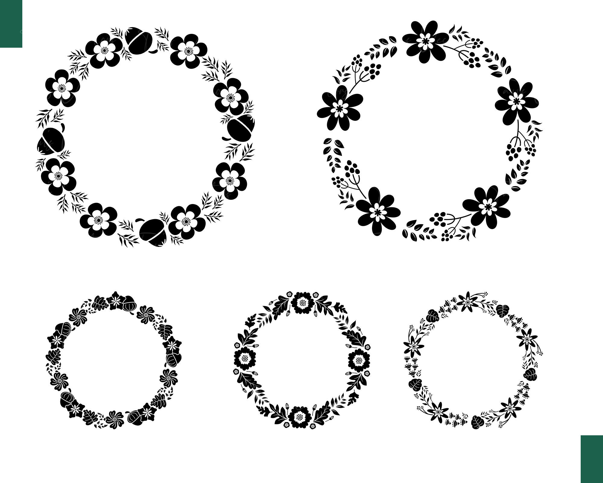 Monogram Divider Floral Monogram SVG - Floral Wreath Svg, Floral Divider Svg, Split ...