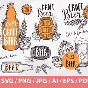 Beer PNG Set - Instant Download, Digital Download, svg, ai, eps, png, and jpg files included! Beer Glass, Beer Stein, Alcohol, Beer Mug Set