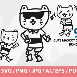 Cute Mascot Cat - Funny Cat SVG Bundle, Cat SVG, Cat lady svg, crazy cat lady svg, cat lover svg, cats svg, kitty svg, Girl Shirt Svg, shirt