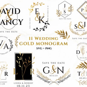 Monograma de casamento dourado SVG, Noiva svg, Noivo svg, Casamento svg, Sinais de casamento, Casamento Svg, Monograma dourado, Bem-vindo ao nosso casamento svg, svg