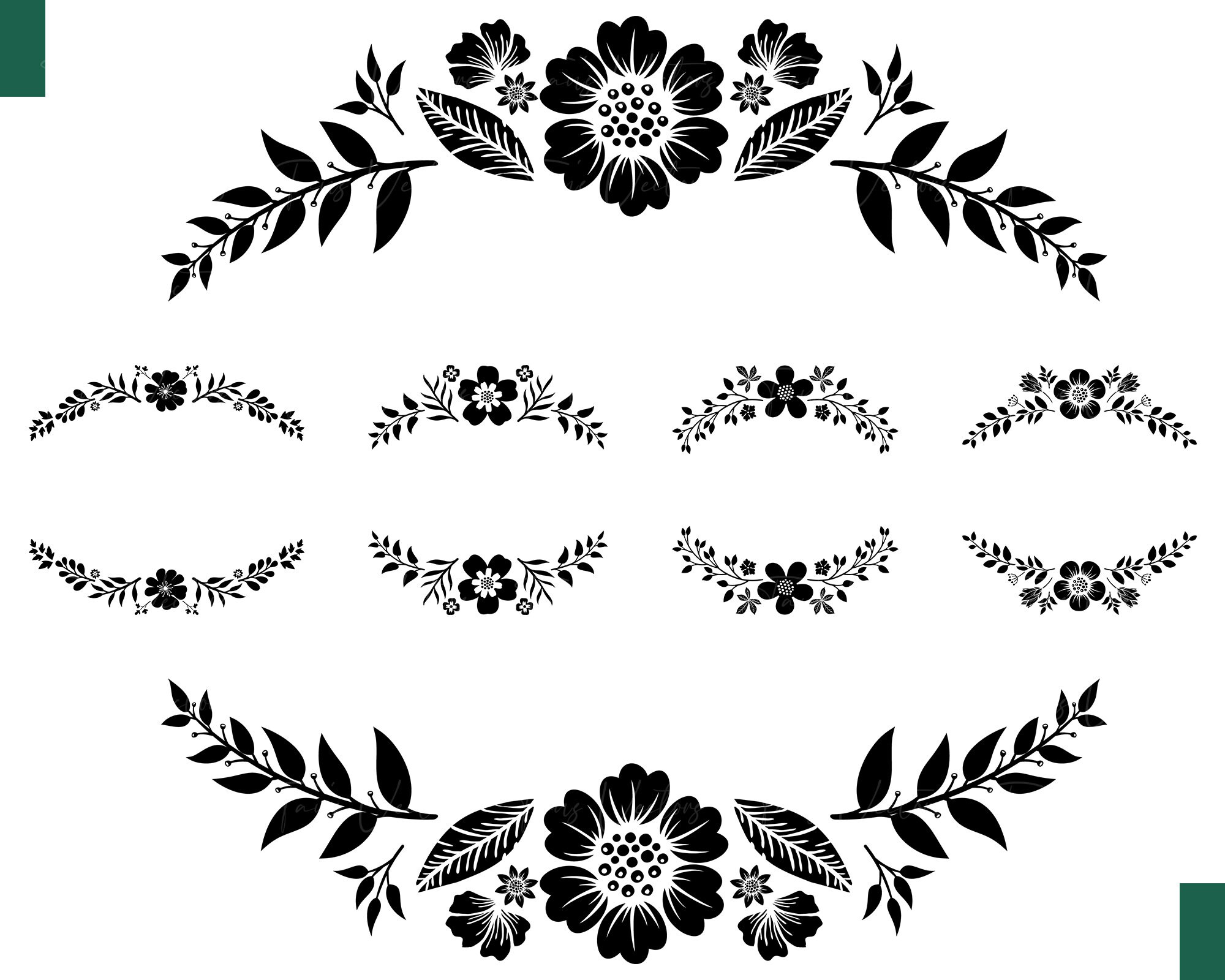 Monogram Divider Floral Monogram SVG - Floral Wreath Svg, Floral Divider Svg, Split ...
