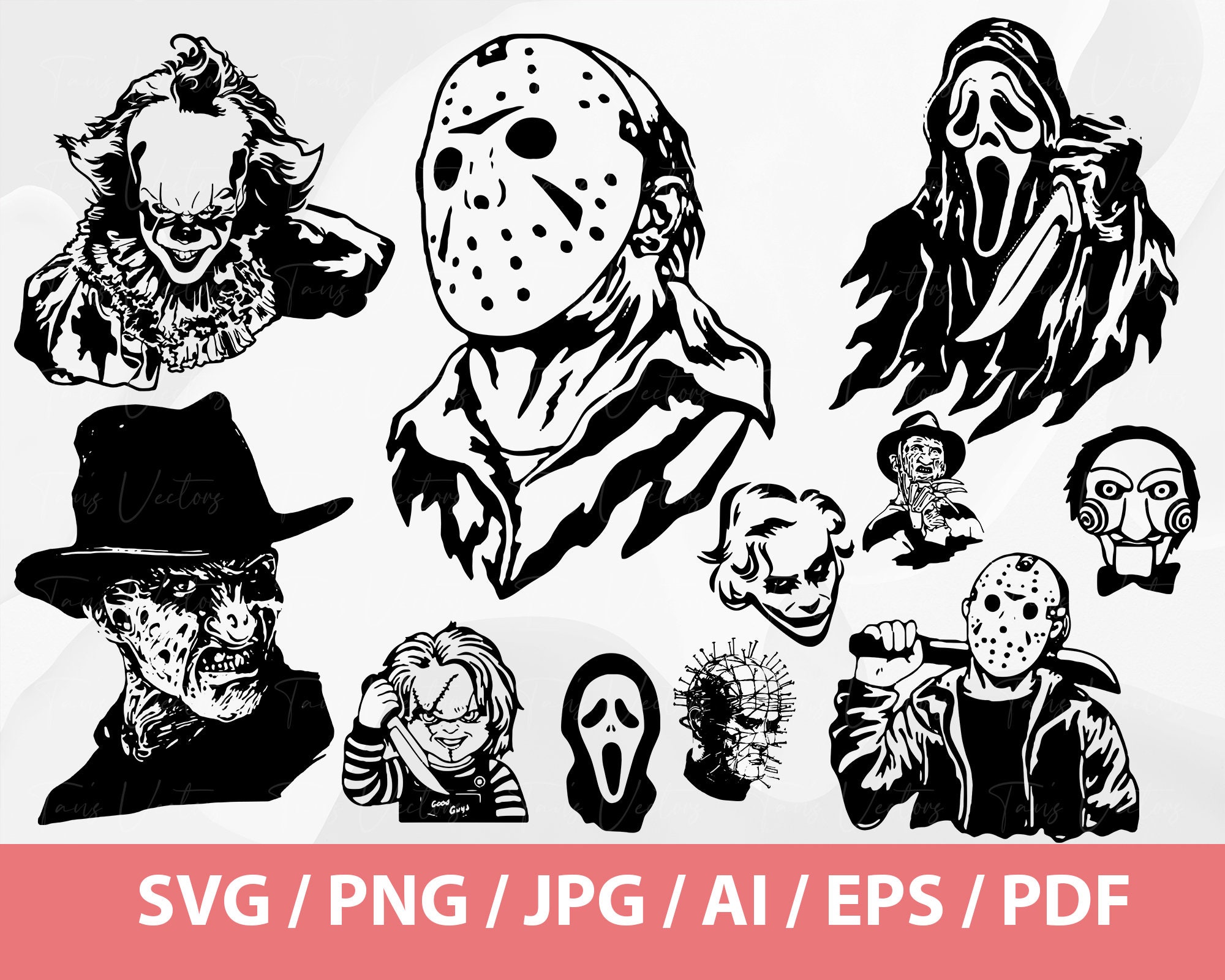 Horror Svg Horror Movie Characters Svg Horror Friends Svg Etsy UK