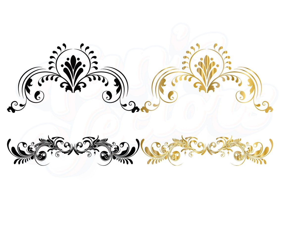 Gold Decorative Ornament SVG Vintage Ornament Svg Swirls - Etsy