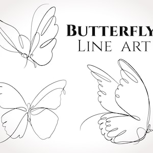 Butterfly Line Art Collection - Butterfly svg, Minimalist Butterfly, Butterfly Wall Art, Home Decor, Butterflies Line Art, Butterfly Print